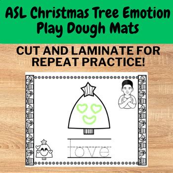 Christmas Tree ASL Emotion PlayDough Mats - Christmas ASL practice