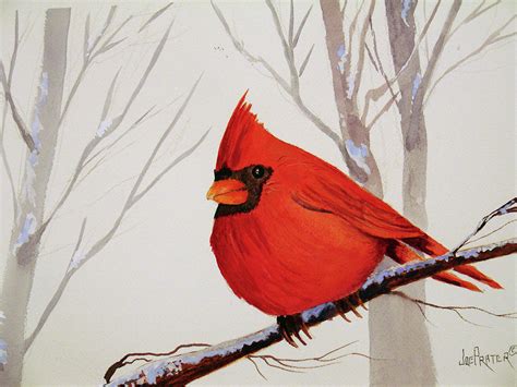 Christmas Cardinal Painting by Joe Prater - Pixels