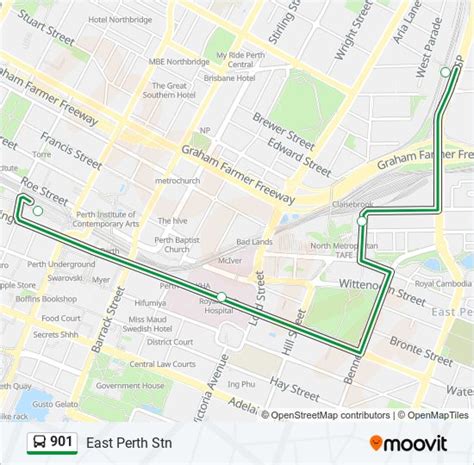 901 Route: Schedules, Stops & Maps - East Perth Stn (Updated)