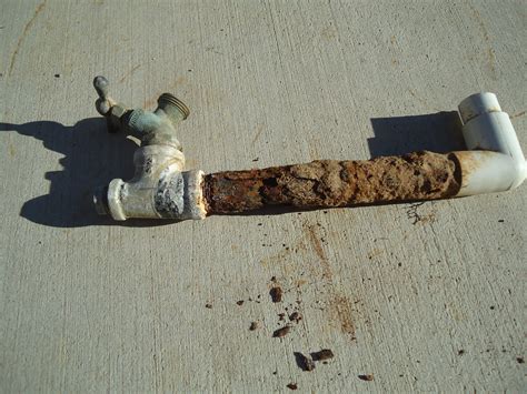 An example of galvanic corrosion, in this case a copper alloy fitting mated with a galvanized ...