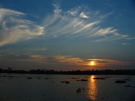 Digital Online Photo: Sunset at Vembanad Lake