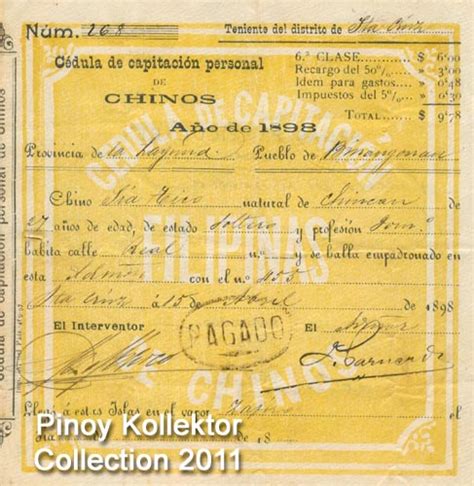 Pinoy Kollektor: 16. CEDULA during the Revolution