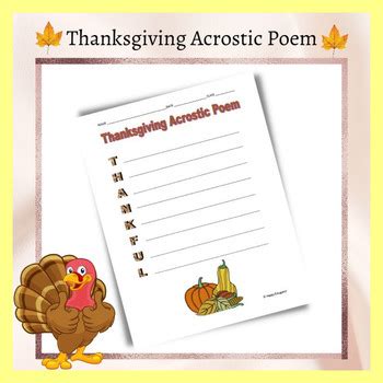 Thanksgiving Acrostic Poem for Thankful FREE by HappyEdugator | TpT