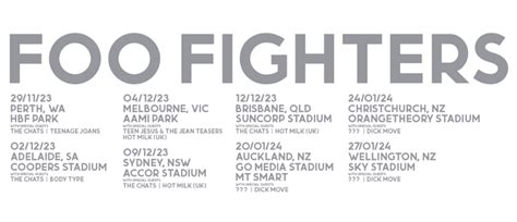 Foo Fighters Australia Tour 2023 - Eventfinda