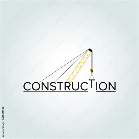 Construction logo design and crane with background Stock Vector | Adobe ...