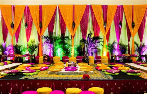 The beauty and colors of a Sangeet in our Ellicott Hall | Traditional indian wedding, Backdrops ...