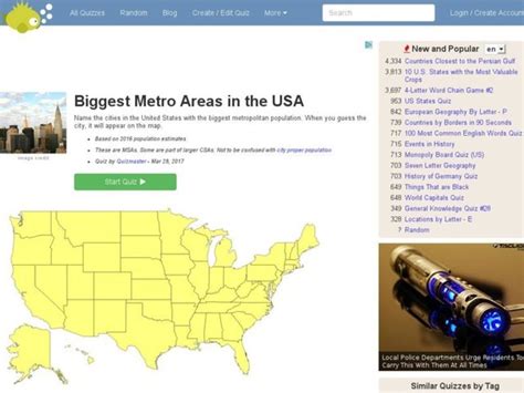 Biggest Metro Areas in the USA Interactive for 6th - 12th Grade | Lesson Planet