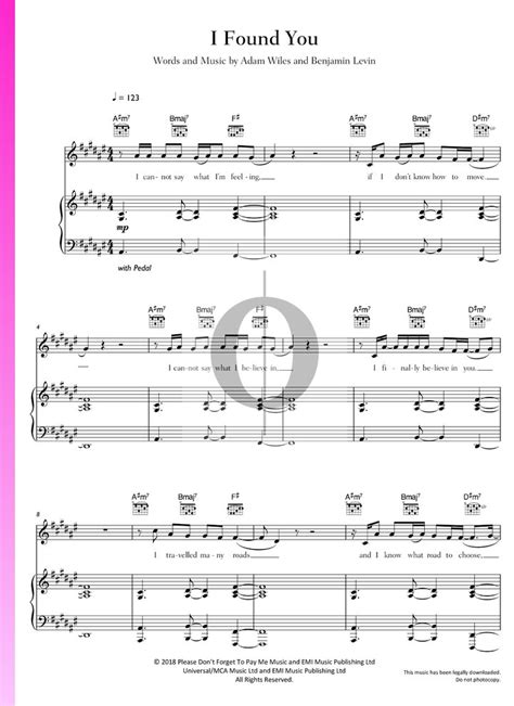 I Found You (Benny Blanco, Calvin Harris) Piano Sheet Music - OKTAV