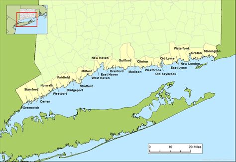 Map Of Connecticut Shoreline