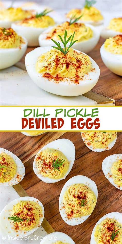 Dill Pickle Deviled Eggs - the subtle flavor of pickles in these ...