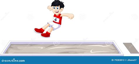 Long Jump Cartoon Vector | CartoonDealer.com #27319373