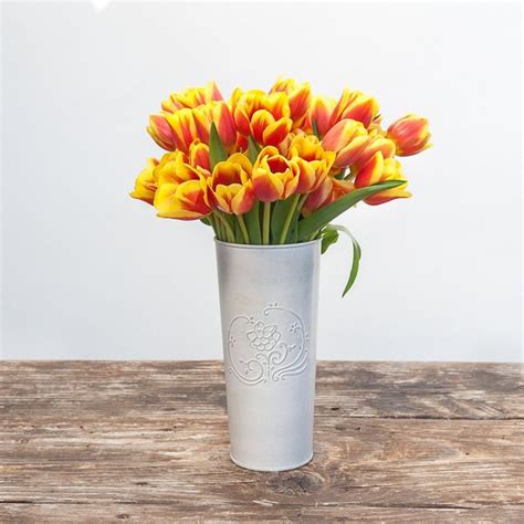 Red and Yellow Striped Tulip Bouquet - The Bouqs Co.