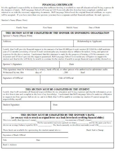 Financial Certificate - 12+ Examples, Format, How To Create, Pdf