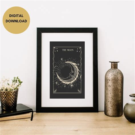 Tarot Wall Art Set, Tarot Card Sun and Moon, Digital Download, Sun and ...