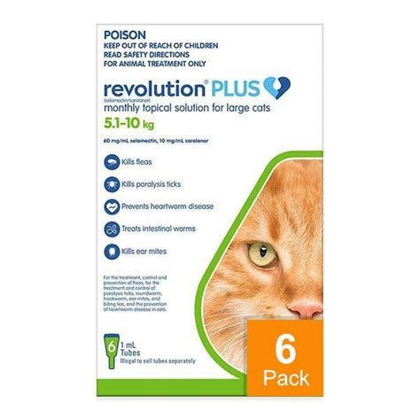 Revolution Plus for Large Cats 11.1-22 lbs (5.1-10 kg) - 6 pack - PetBucket