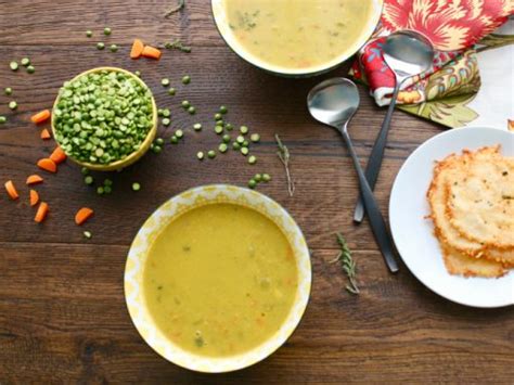 Split Pea Soup with Parmesan-Thyme Crisps
