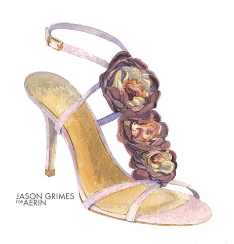 AERIN Corsica Shoe. watercolor on cotton, Jason Grimes | Shoes illustration, Creative shoes ...