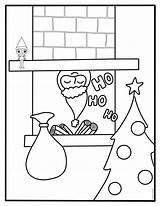 Santa Chimney Coloring Page  Etsy sketch template