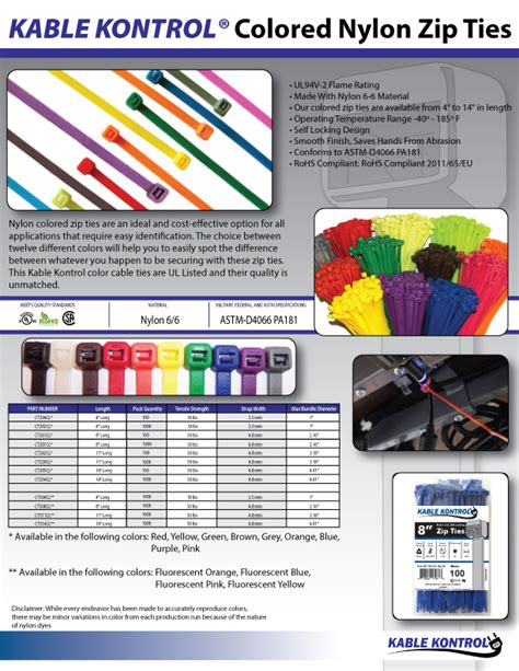 Colored Nylon Cable Ties | Color Zip Ties | Kable Kontrol®