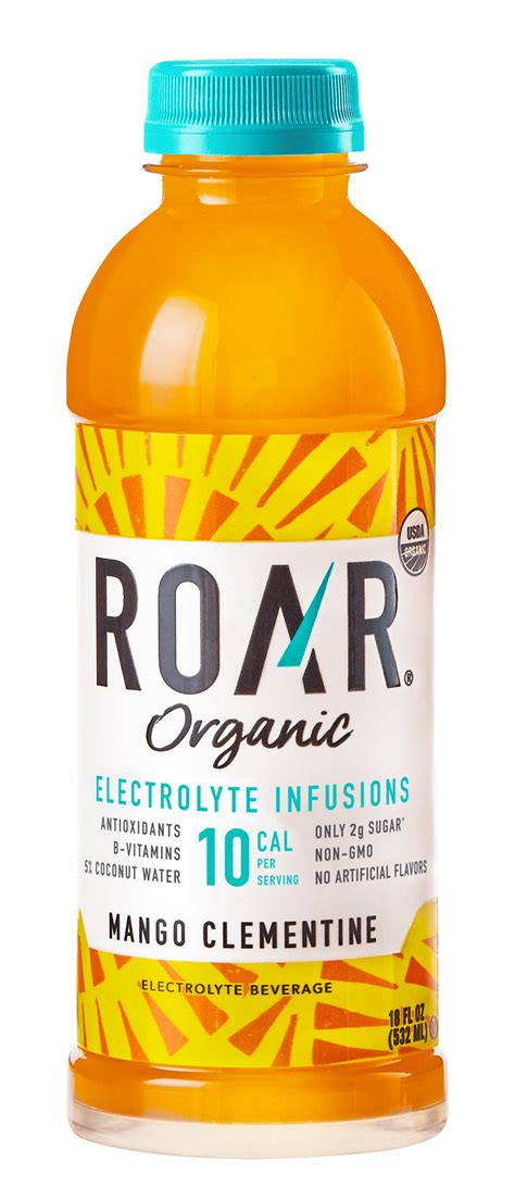 Roar Organic Beverage Mango Clementine with Antioxidants, B Vitamins, Low-Calorie, Low-Sugar ...