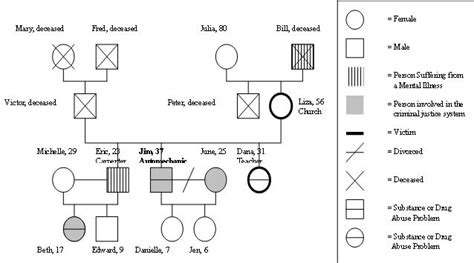 genogram - a pictorial display of a person's family relationships ...