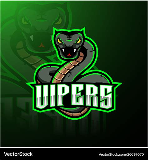 Green viper snake mascot logo design Royalty Free Vector