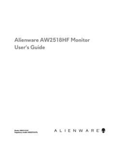 Alienware AW2518HF Monitor User's Guide - Dell / alienware-aw2518hf-monitor-user-s-guide-dell ...