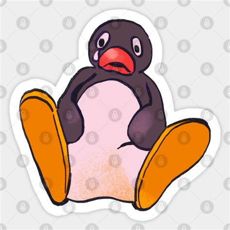 sad sitting penguin meme / pingu - Pingu - Sticker | TeePublic