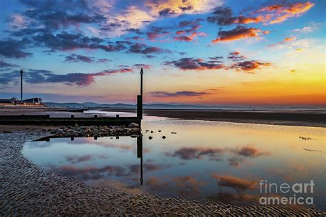 Beach Sunset Rhyl Wales Photograph by Adrian Evans - Pixels