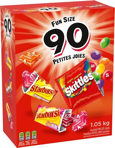 SKITTLES and STARBURST Fruity Halloween Candy, Individually Wrapped Fun Size Assortment, 90 ...