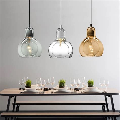 Modern Pendant Light For Kitchen Big Bulb Lamp shade Globe Glass ...