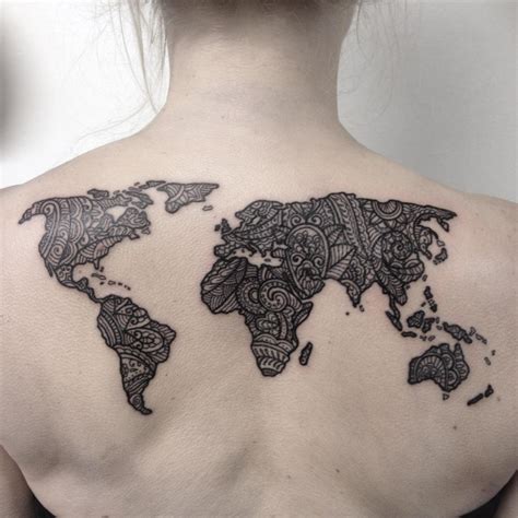 21+ World Map Tattoo Designs, Ideas | Design Trends - Premium PSD, Vector Downloads