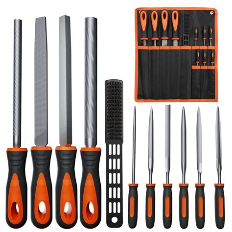 Buy E·Durable 11Pcs File Set Wood Rasp File Set Needle File Tool Set Flat Round Half Round File ...