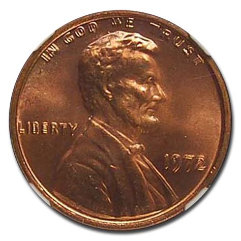 Buy 1972 Lincoln Cent Double Die Obverse MS-66 NGC (Red) | APMEX