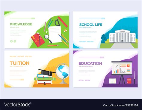 Back to school information brochure card set Vector Image