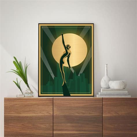 Art Deco Print Green Gold Art Deco Wall Art Green Print | Etsy in 2021 | Art deco print, Art ...