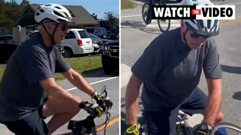 Joe Biden falls off bike, drawing gasps from onlookers | Herald Sun