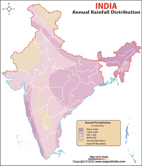 Annual Rainfall Map Of India, Rainfall In India, 44% OFF