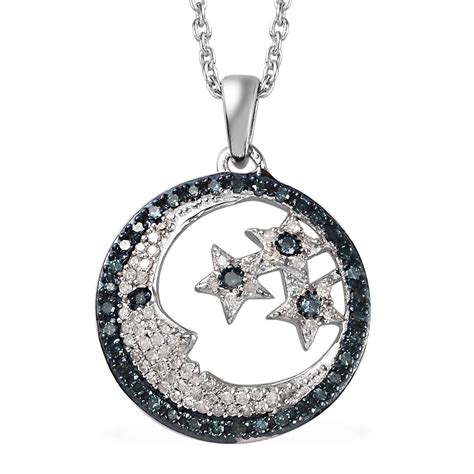 Shop LC - 925 Sterling Silver Platinum Plated Round Blue Sapphire Blue ...