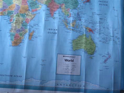 Rand McNally World Map Wall Hanging - Oahu Auctions