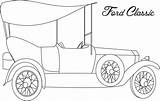 Ford Classic car coloring Printable Page For Kids sketch template
