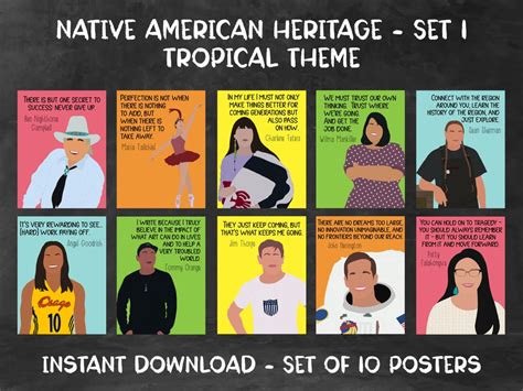 Native American Heritage Month Posters set 1 Tropical Theme - Etsy