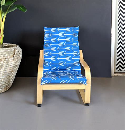 Bright Blue Arrow Print IKEA KIDS POÄNG Seat Cover Chair Cover, Seat Cover, Ikea Kids Furniture ...