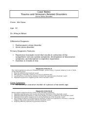 Acute stress disorder case study.docx - Case Notes Trauma and Stressors ...