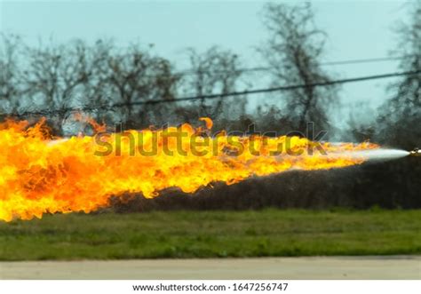 Flamethrower Action Flamethrower Operational Test Stock Photo ...