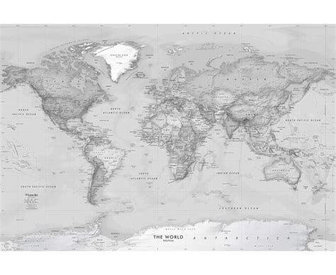 Buy Academia s Large 62 x 42 Grayscale World Wall Decal | Easy to Hang Wallpaper Stick and Peel ...