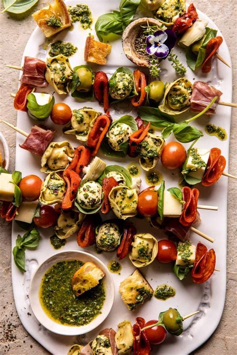 Antipasto Tortellini Skewers with Lemon Basil Vinaigrette. | Recipe | Tortellini skewers ...