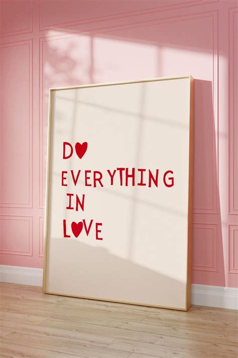 Do Everything in Love Art Print Minimalist Christian Wall Art Heart Poster Love Quote 1 ...