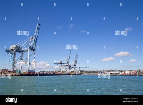 Container Terminal in Auckland, New Zealand Stock Photo - Alamy