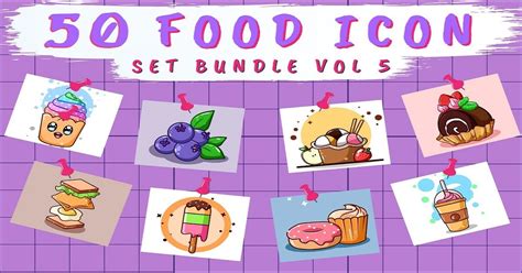 Food Icon Illustration Bundle Vol 5 Bundle · Creative Fabrica